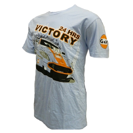 Aston Martin Gulf Racing Men's Blue T-Shirt Victory at Le Mans 24 Hour 2008